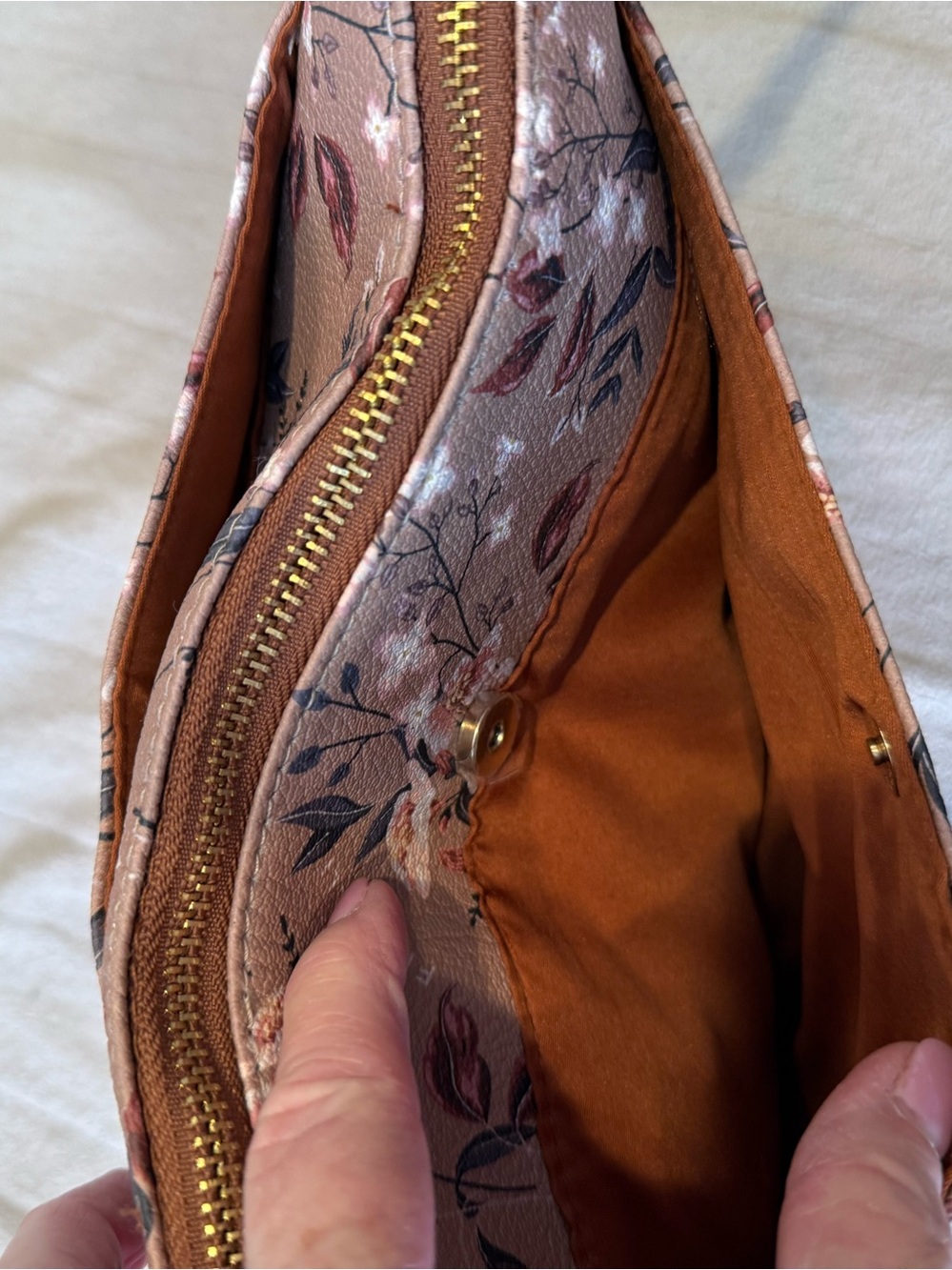 Fiorelli Floral Shoulder Bag Mauve Pink Printed Purse Feminine Everyday Handbag - Picture 6 of 10